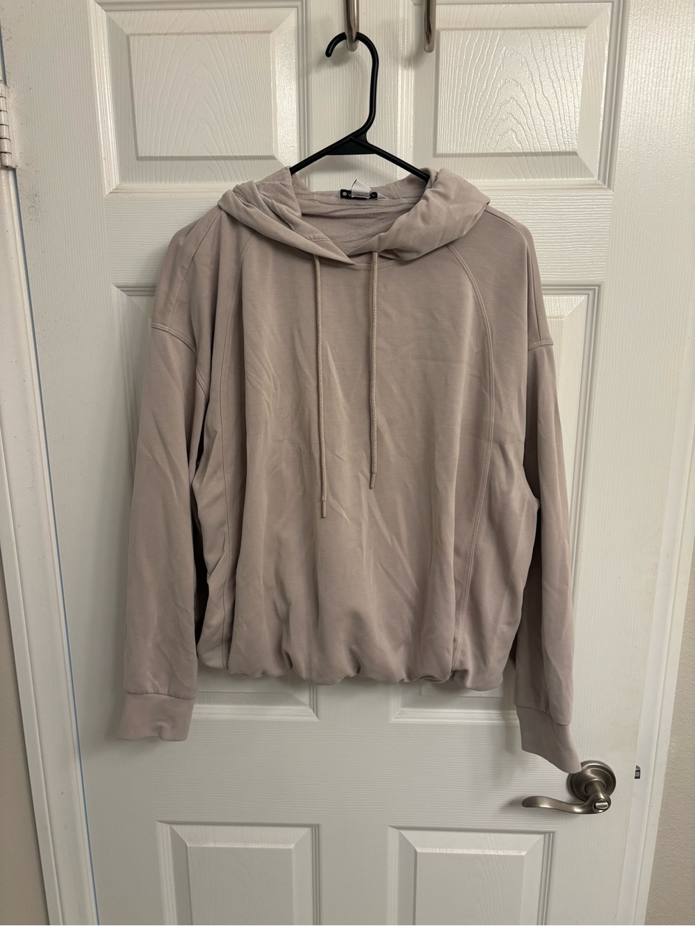 Athleta Seasoft Bubble Hem Hoodie in Abalone (Light Beige) - Picture 2 of 5
